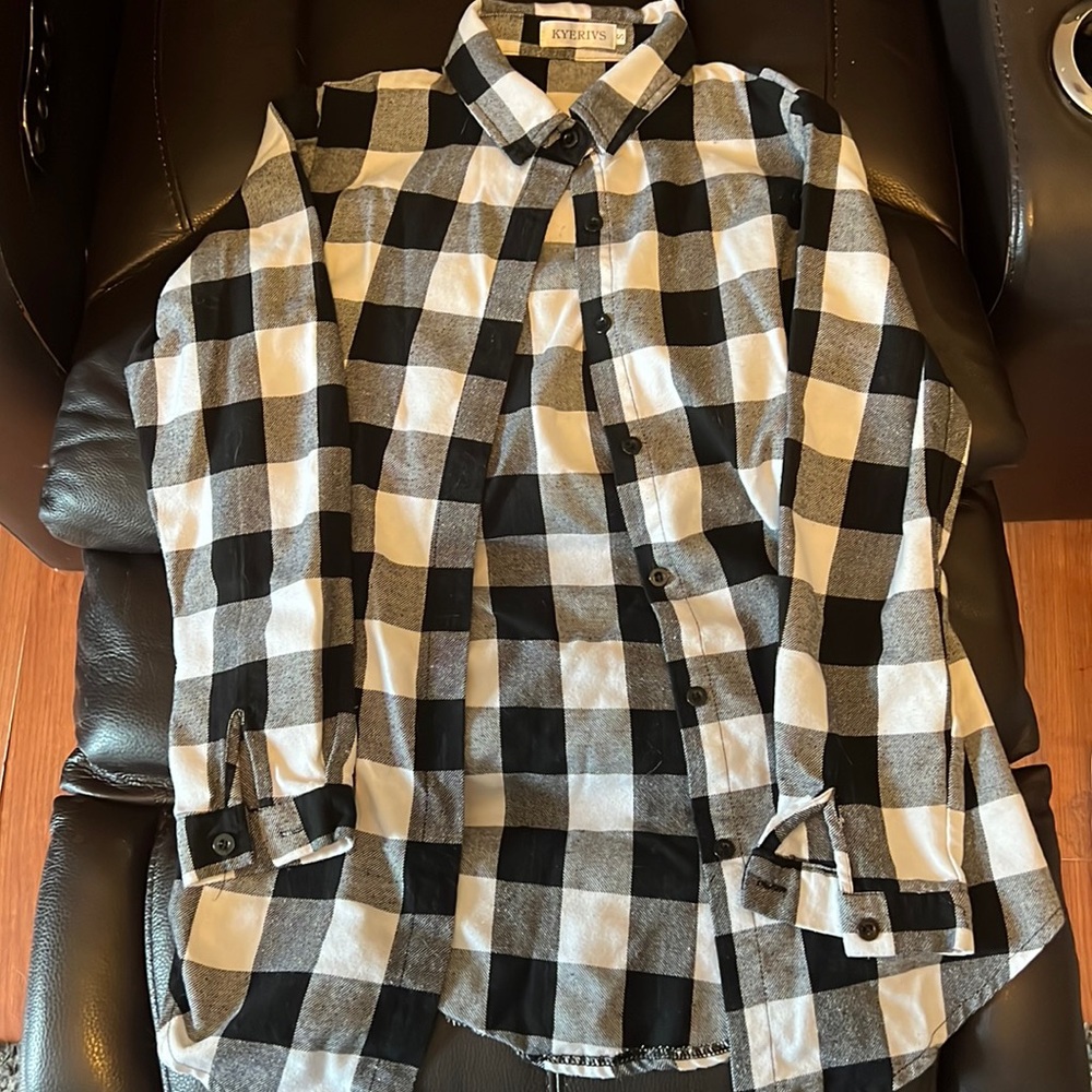 Black grey and white flannel